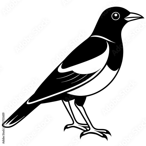 Minimalist Myna icon silhouette vector illustration