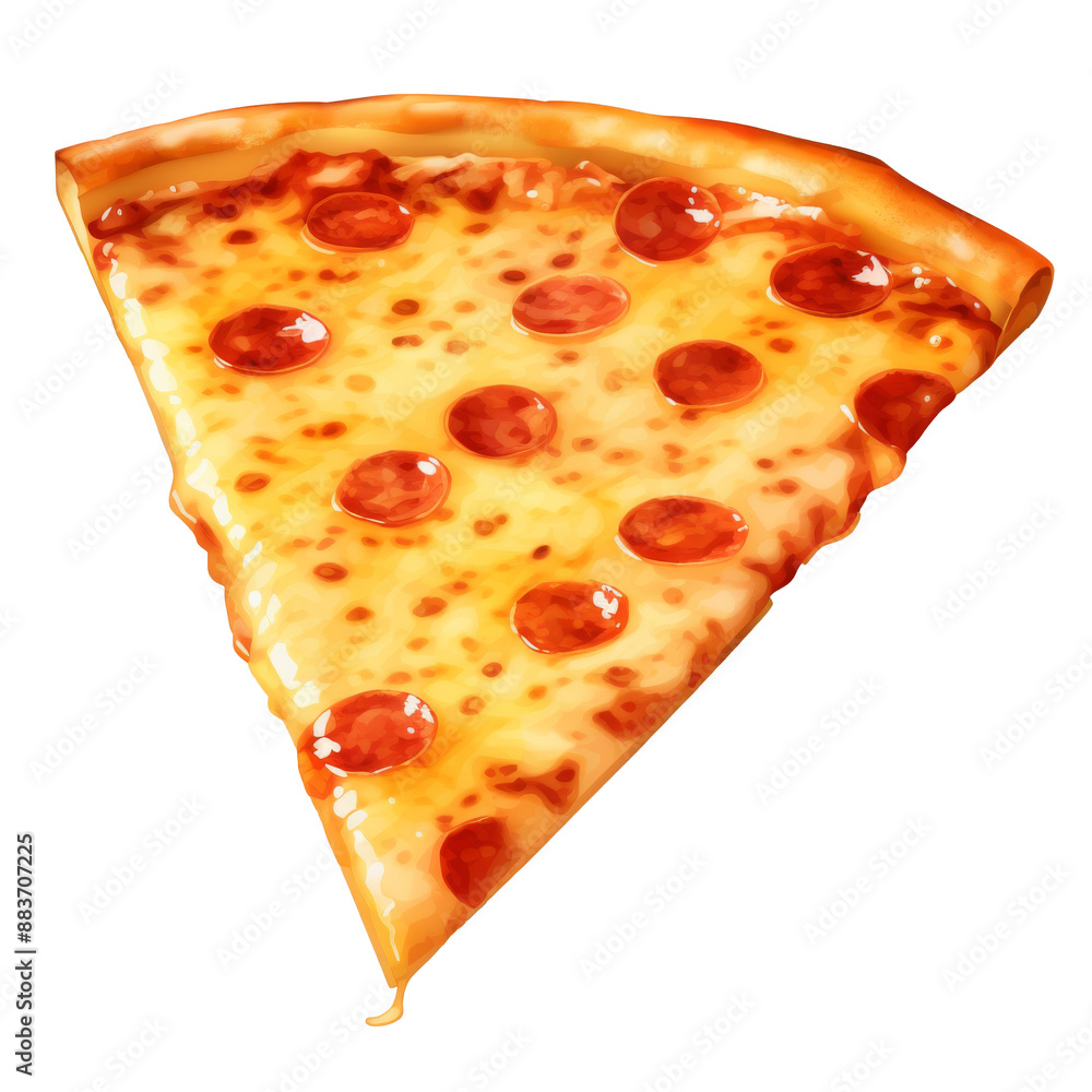 A slice of pizza with stretchy cheese. Isolated on a transparent background. A slice of pizza with stretchy cheese. Isolated on a transparent background.