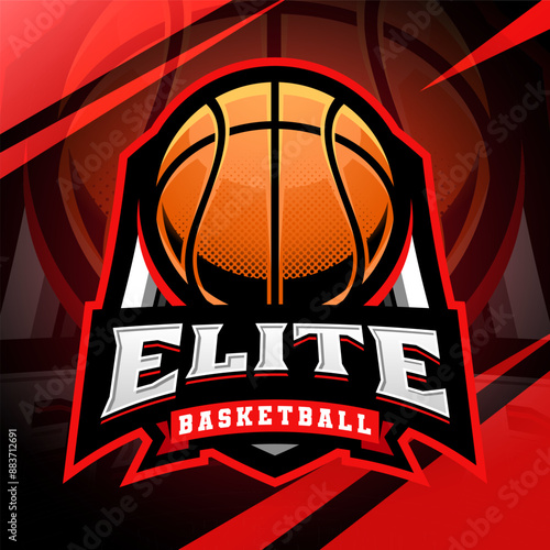 Elite basketball esport mascot logo design