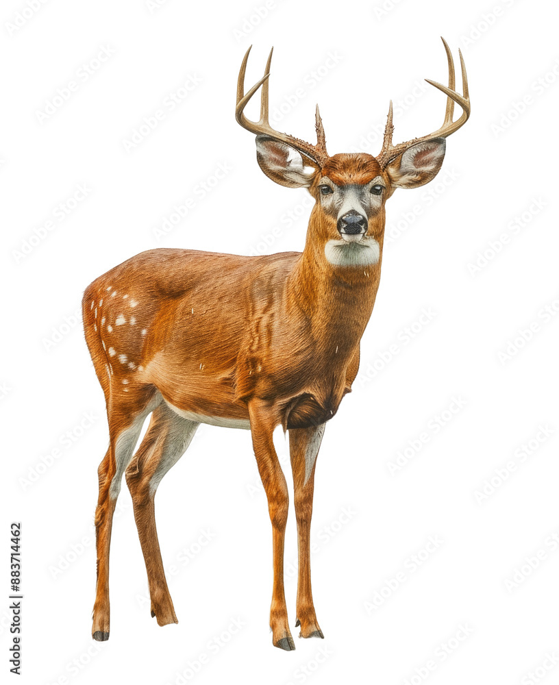 Obraz premium A Deer isolated on a transparent background for web, banner, wallpaper