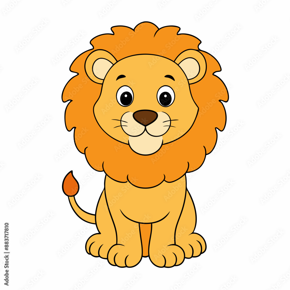 Fototapeta premium Lion Cartoon Icon Vector Art Illustration