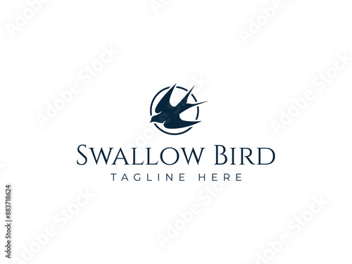 swallow logo vector illustration. flying bird logo template