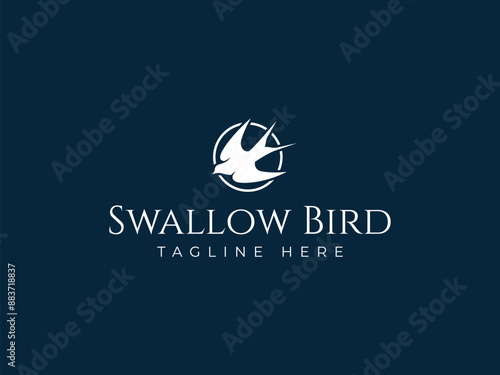 swallow logo vector illustration. flying bird logo template