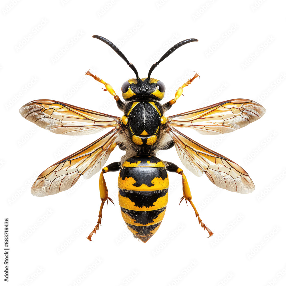 A bee isolated on a transparent background for web, banner, wallpaper A bee isolated on a transparent background for web, banner, wallpaper