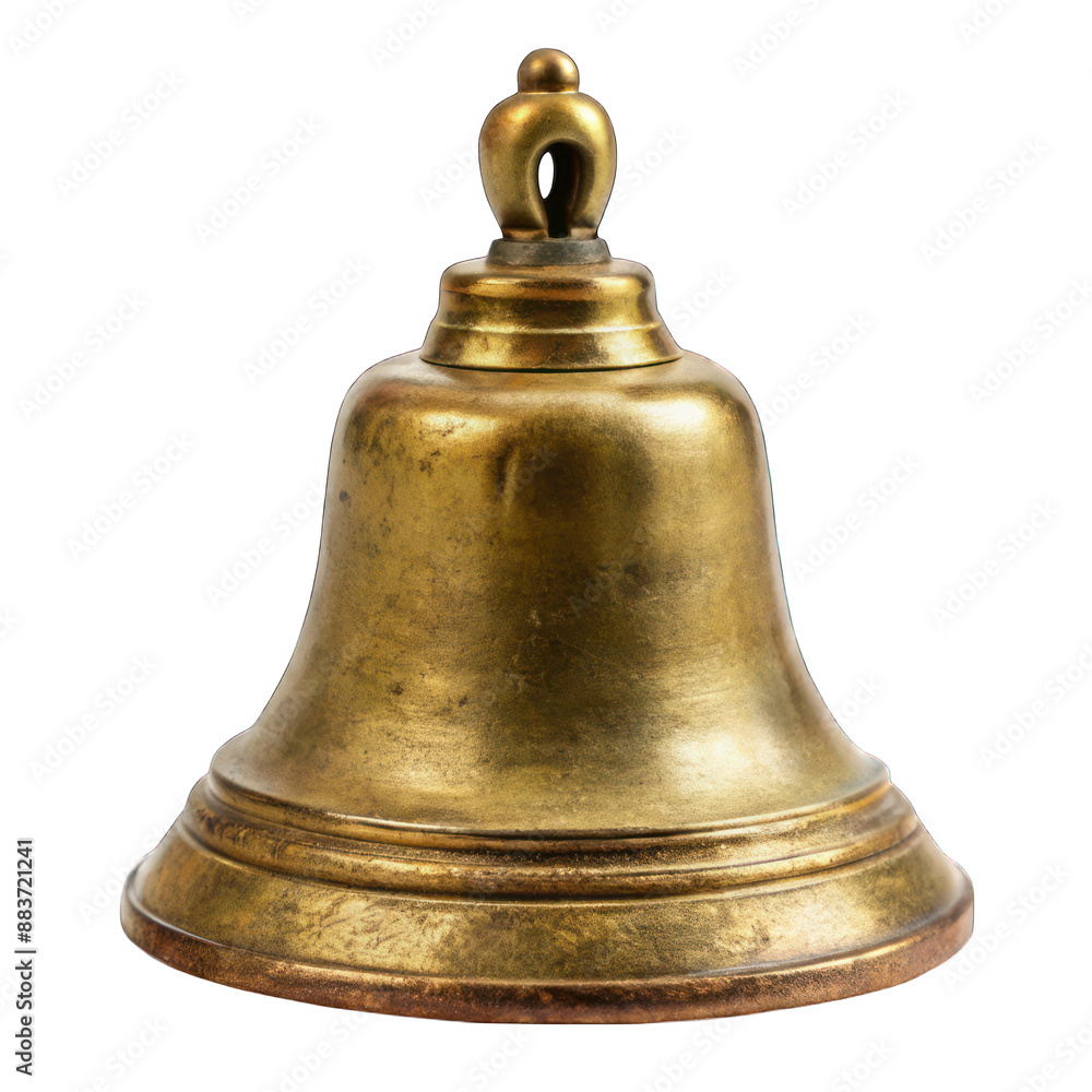 Old brass bell isolated on transparent background Old brass bell isolated on transparent background