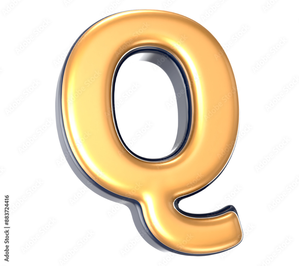 Font Gold With Black 3D Render Font Gold With Black 3D Render