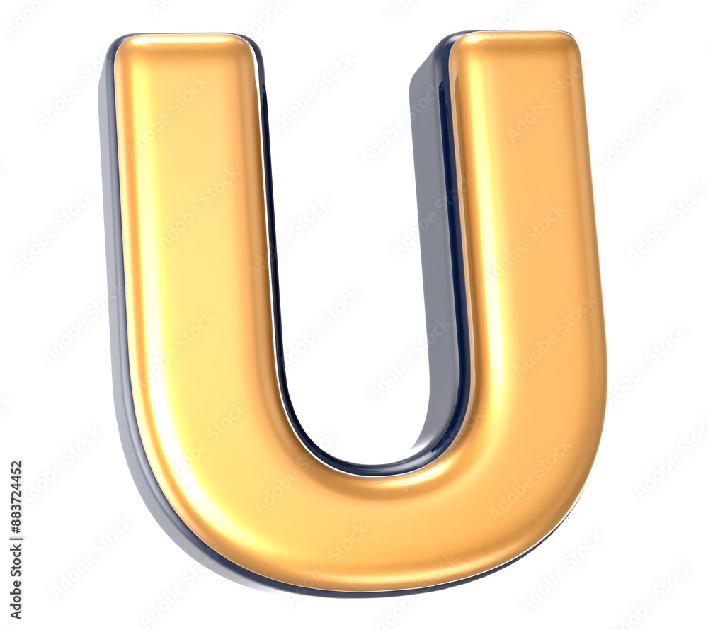 Font Gold With Black 3D Render Font Gold With Black 3D Render