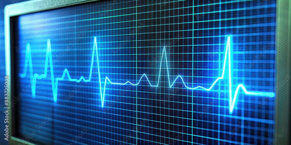 Closeup of EKG monitor displaying heart rate and pulse rate, EKG, monitor, heart rate, pulse rate, medical Closeup of EKG monitor displaying heart rate and pulse rate, EKG, monitor, heart rate, pulse rate, medical