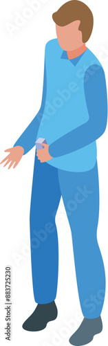 Doctor is using a glucometer to check blood sugar level