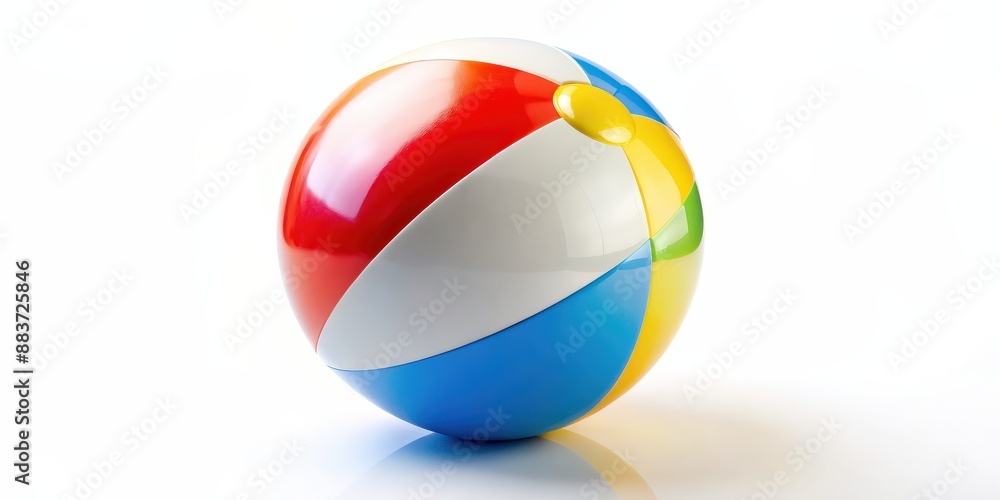 Beach ball isolated on white background, beach, ball, inflatable, toy, colorful, summer, fun, recreation, leisure, round Beach ball isolated on white background, beach, ball, inflatable, toy, colorful, summer, fun, recreation, leisure, round
