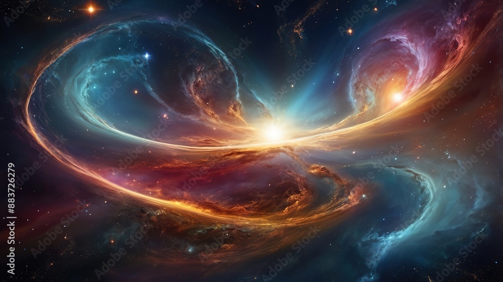 Fototapeta premium Planet with space star galaxy