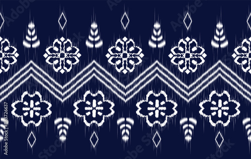 Ikat motifs ethnic fabric seamless pattern colorful. traditional ikat ethnic pattern style. Designed for saree, sarong, batik ,carpet ,clothing ,ikat pattern ,fabric ,embroidery ,textile art ,weaving