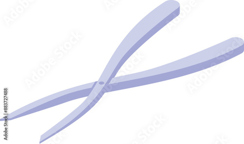 Forceps surgical tool for holding and grasping isometric icon