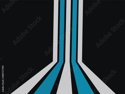 1970s abstract background design in futuristic retro style with colored stripes.
