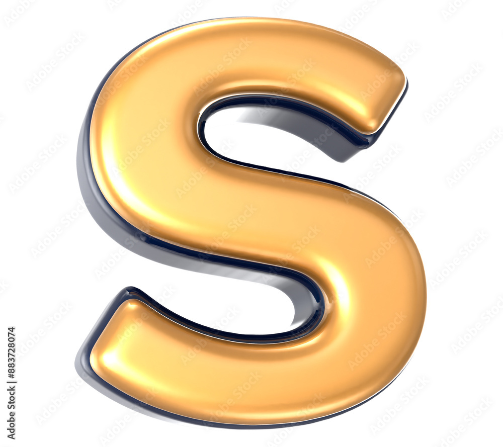 Font Gold With Black 3D Render Font Gold With Black 3D Render