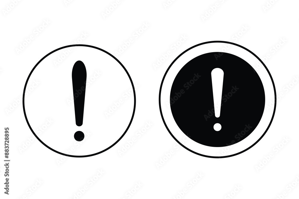exclamation mark of warning attention. Vector illustration. Danger, attention, red and black fatal error message element. Caution alarm icons set. Alert icon in circle. exclamation mark of warning attention. Vector illustration. Danger, attention, red and black fatal error message element. Caution alarm icons set. Alert icon in circle.