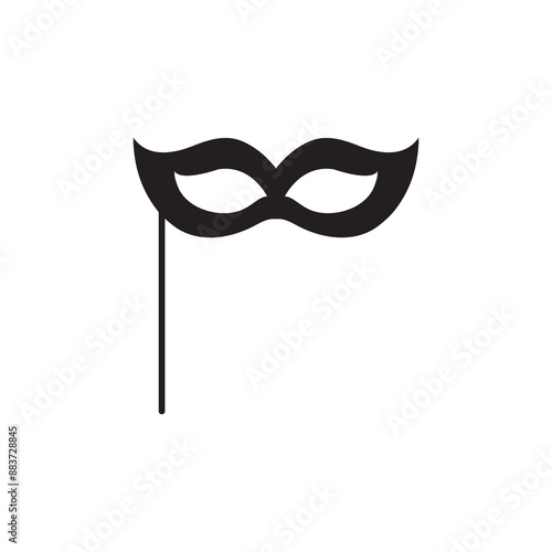 Carnival mask vector icon. simple flat black trendy style illustration for web and app on white background..eps