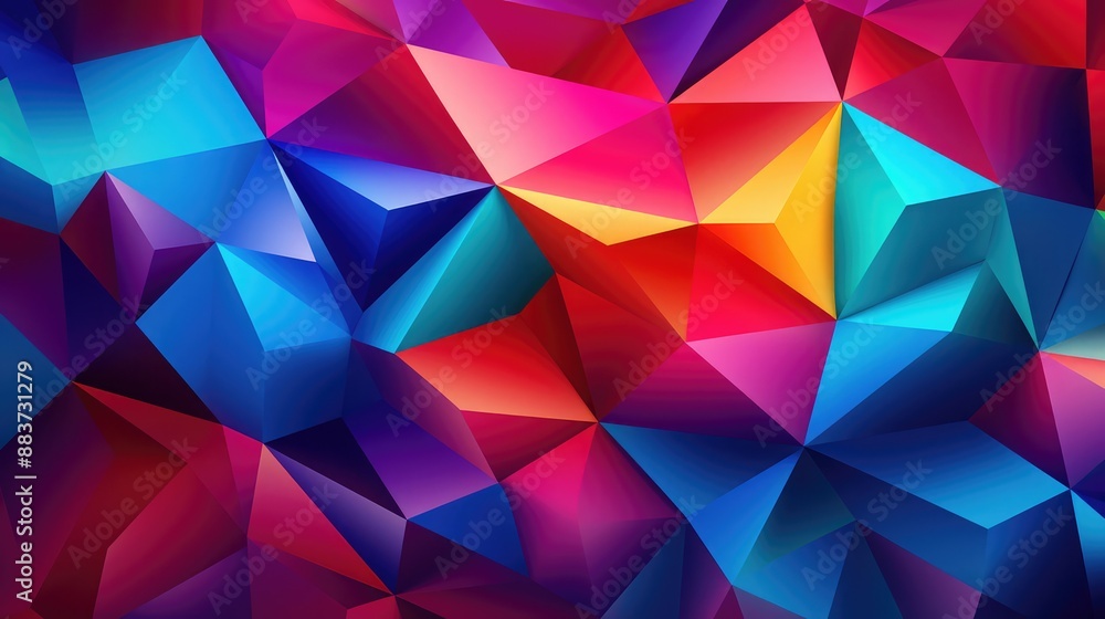 Vivid colors 3d triangles background Vivid colors 3d triangles background