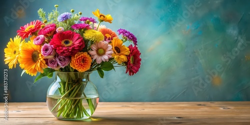 Wallpaper Mural Colorful bouquet of flowers in a vase, flowers, bouquet, colorful, vase, floral, arrangement, beautiful, decoration, vibrant Torontodigital.ca