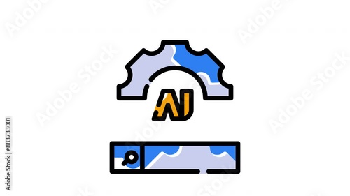 AI search settings folder animated the with a dollar sign; suitable for financial apps, budgeting tools, or accounting software to represent money manageme photo