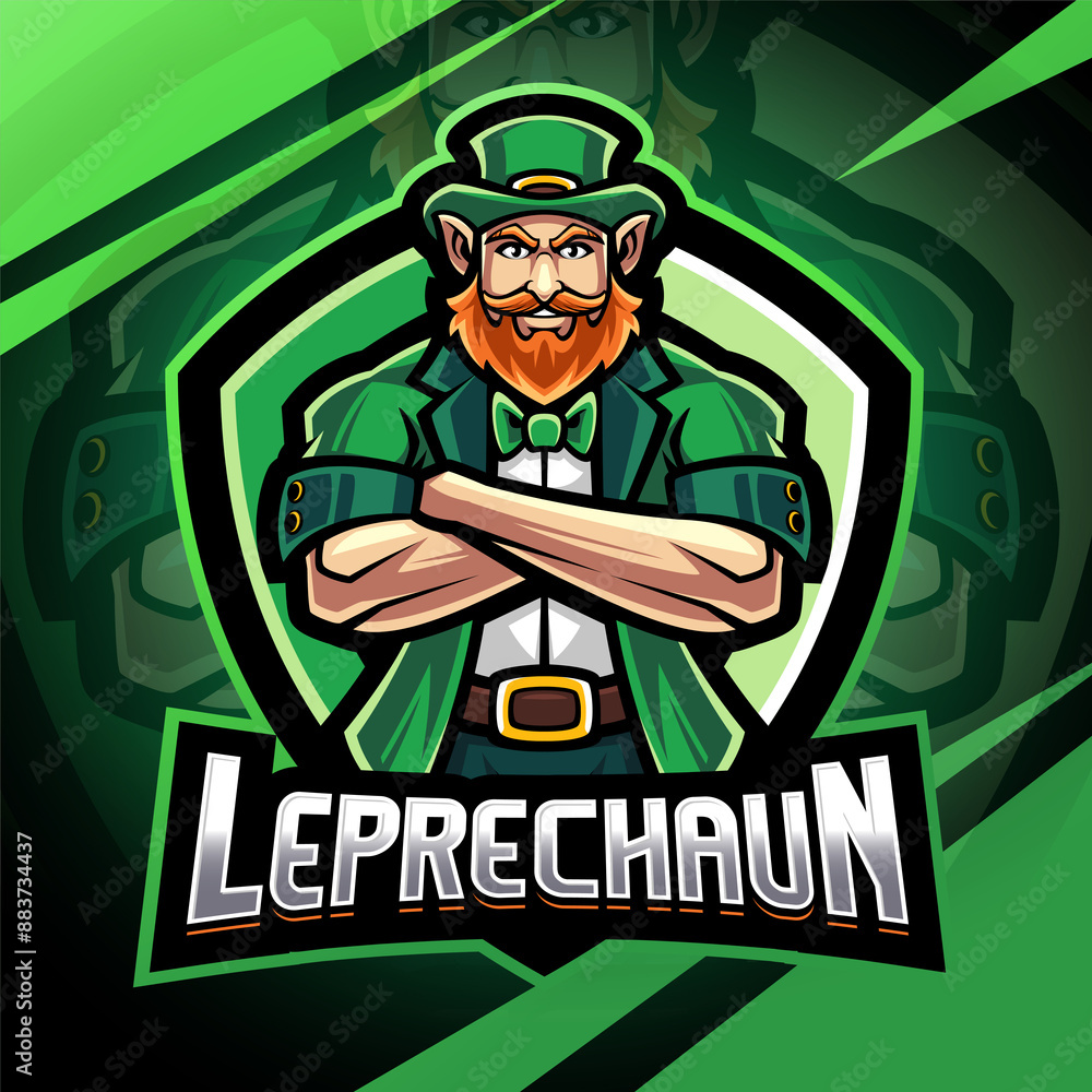 Leprechaun esport mascot logo design Leprechaun esport mascot logo design