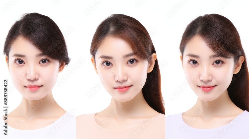 Portrait of cute japan women spa healthy skin, isolated on white background .generative ai Portrait of cute japan women spa healthy skin, isolated on white background .generative ai