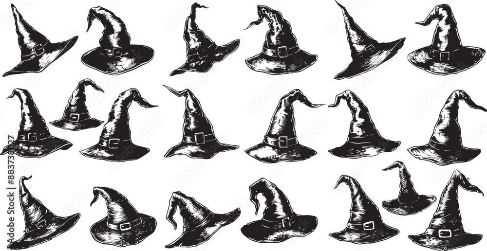 witch hat silhouettes witch hat silhouettes