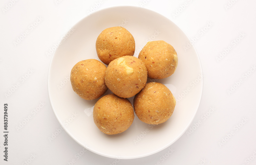 sweet Rava laddu balls containing dry fruits sweet Rava laddu balls containing dry fruits
