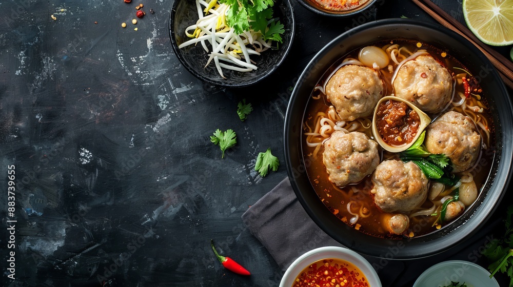 indonesian food bakso with copy space indonesian food bakso with copy space