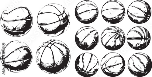 basketball ball silhouettes