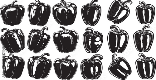 bell pepper silhouettes
