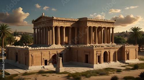 19thcentury reconstruction of Salomons temple.generative.ai photo