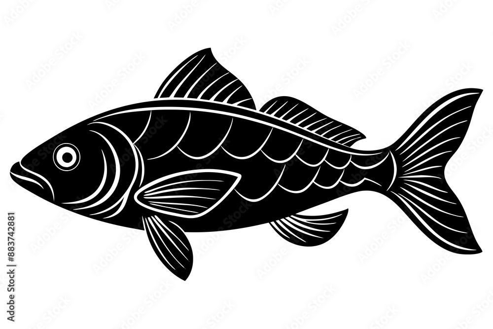 Fish black silhouette vector illustration Fish black silhouette vector illustration