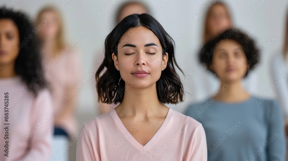 Mindfulness Meditation Session with Diverse Group Mindfulness Meditation Session with Diverse Group