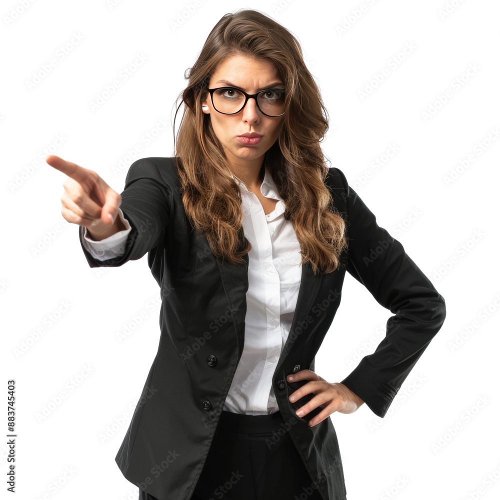 Confident Business woman Pointing Forward Confident Business woman Pointing Forward