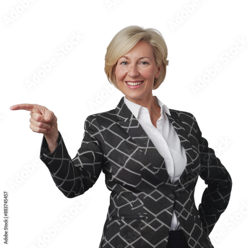 Confident Business woman Pointing Forward