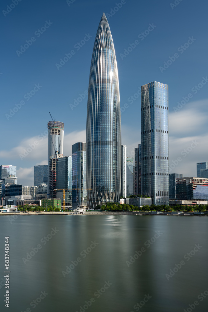 Naklejka premium A cluster of high-rise buildings in the central business district of Nanshan District, Shenzhen.