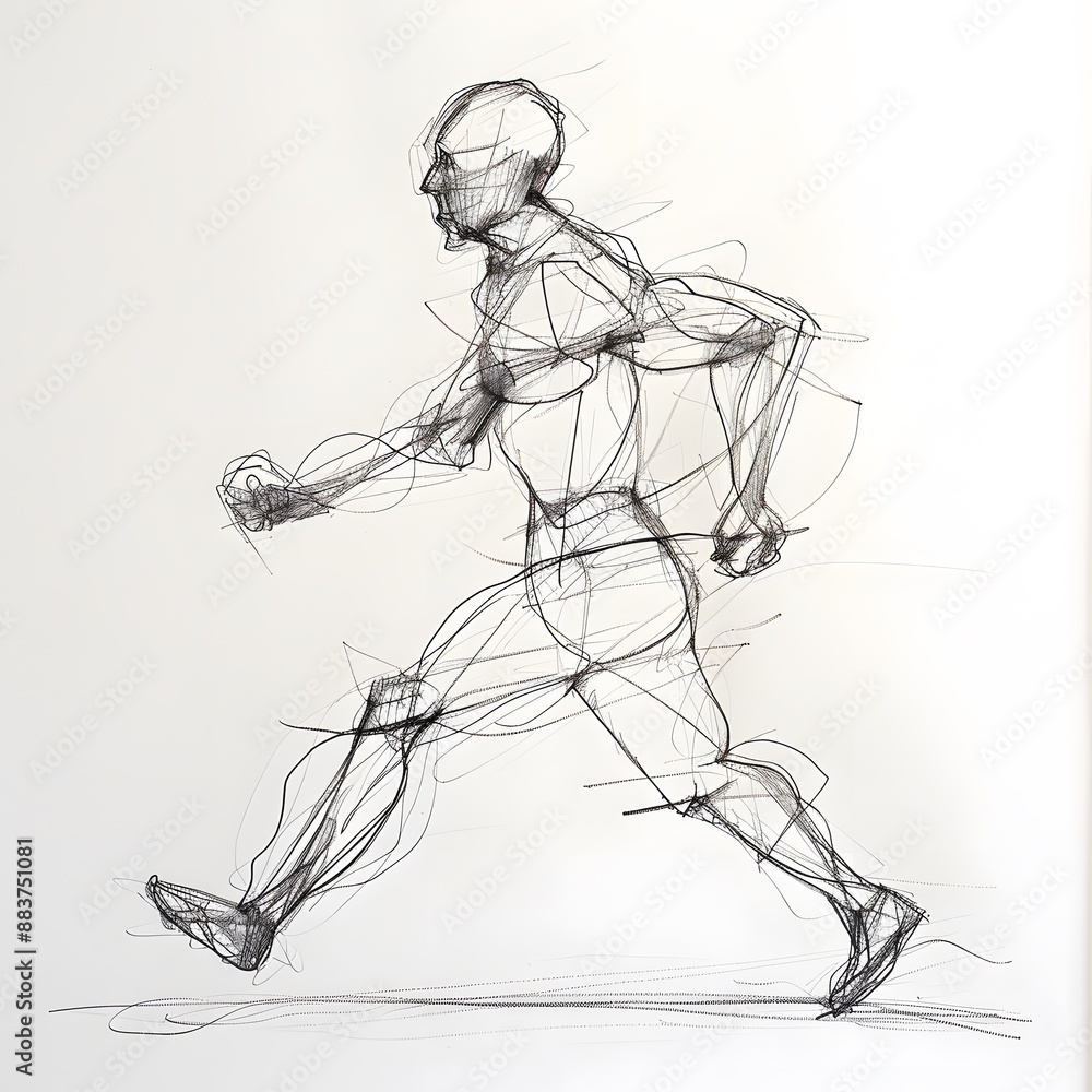 Capture the movement and energy of a running figure Capture the movement and energy of a running figure