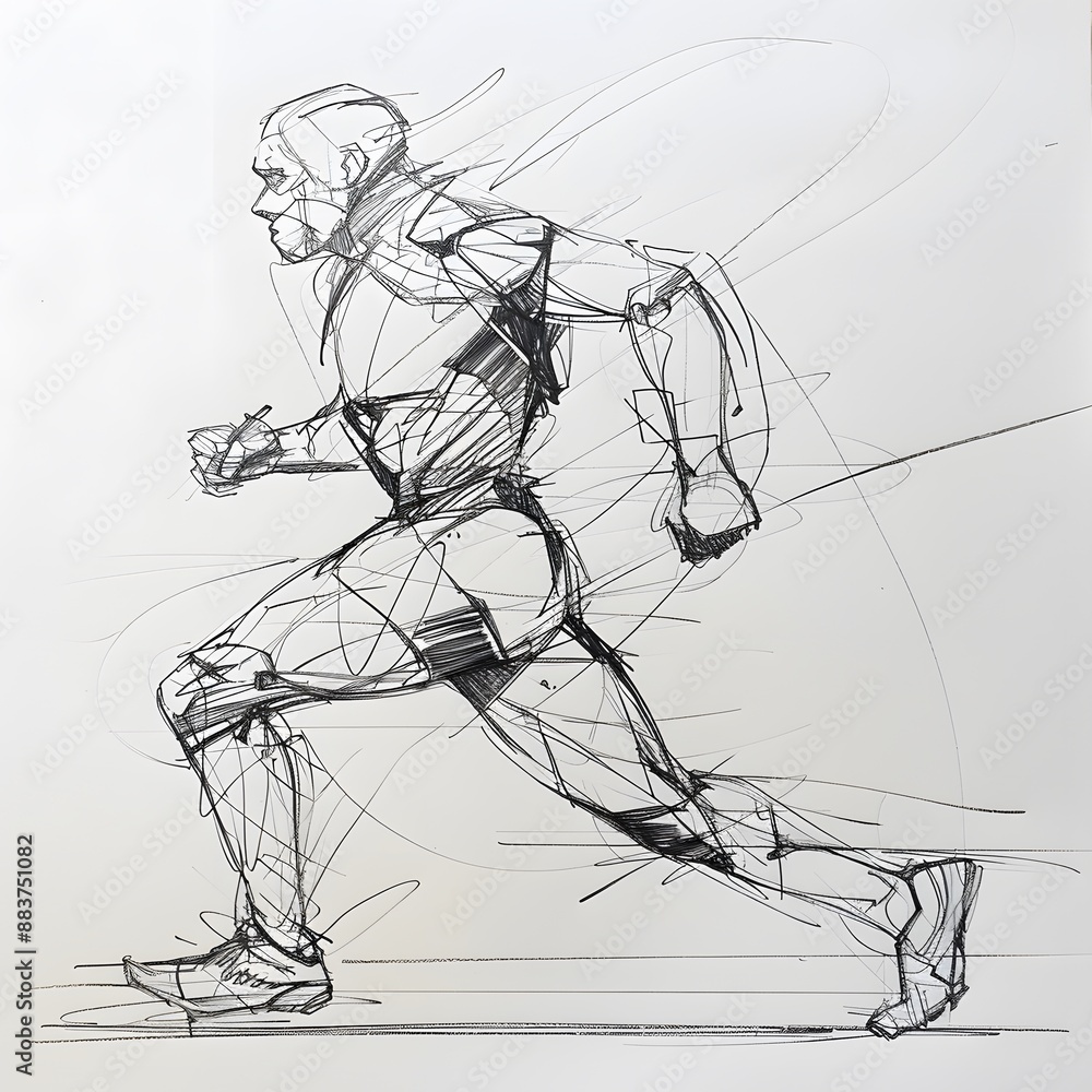 Capture the movement and energy of a running figure Capture the movement and energy of a running figure