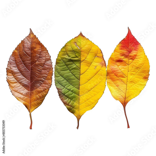 Colorful leave isolated on transparent background