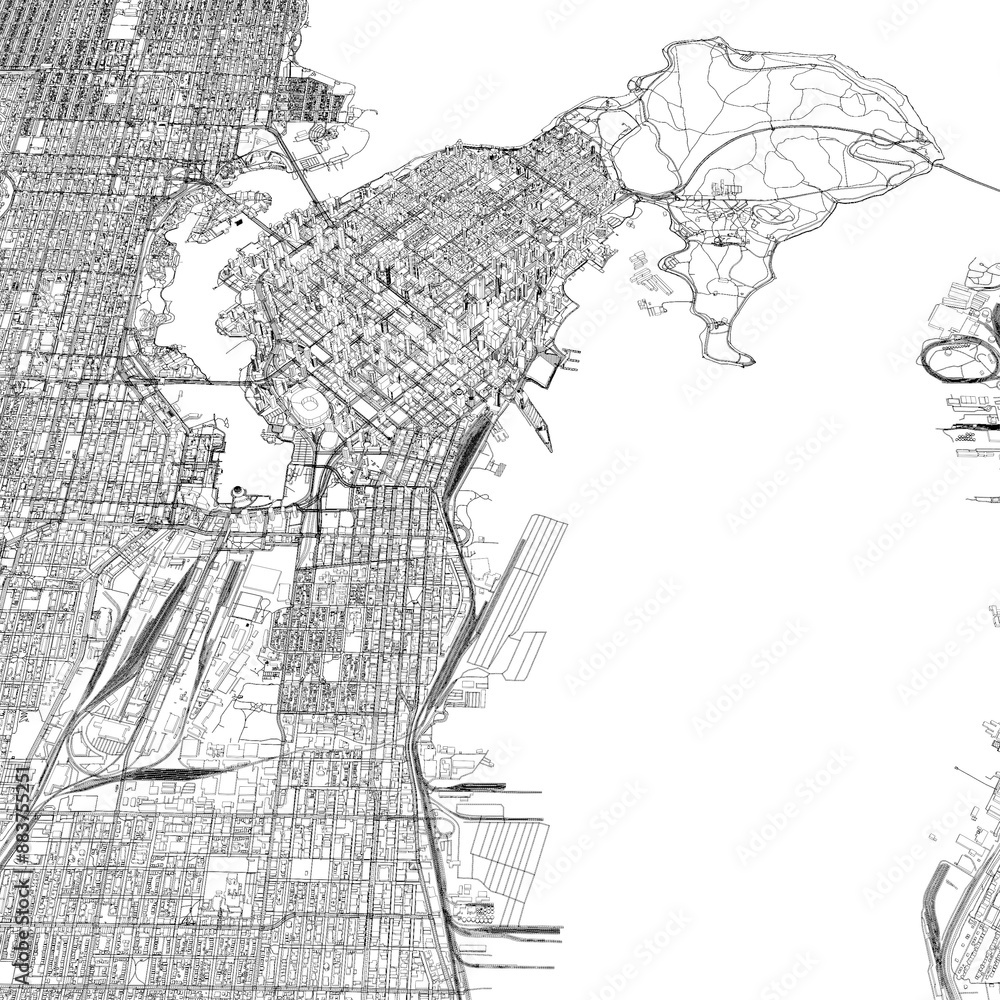 3D illustration of city and urban in Vancouver Canada 3D illustration of city and urban in Vancouver Canada