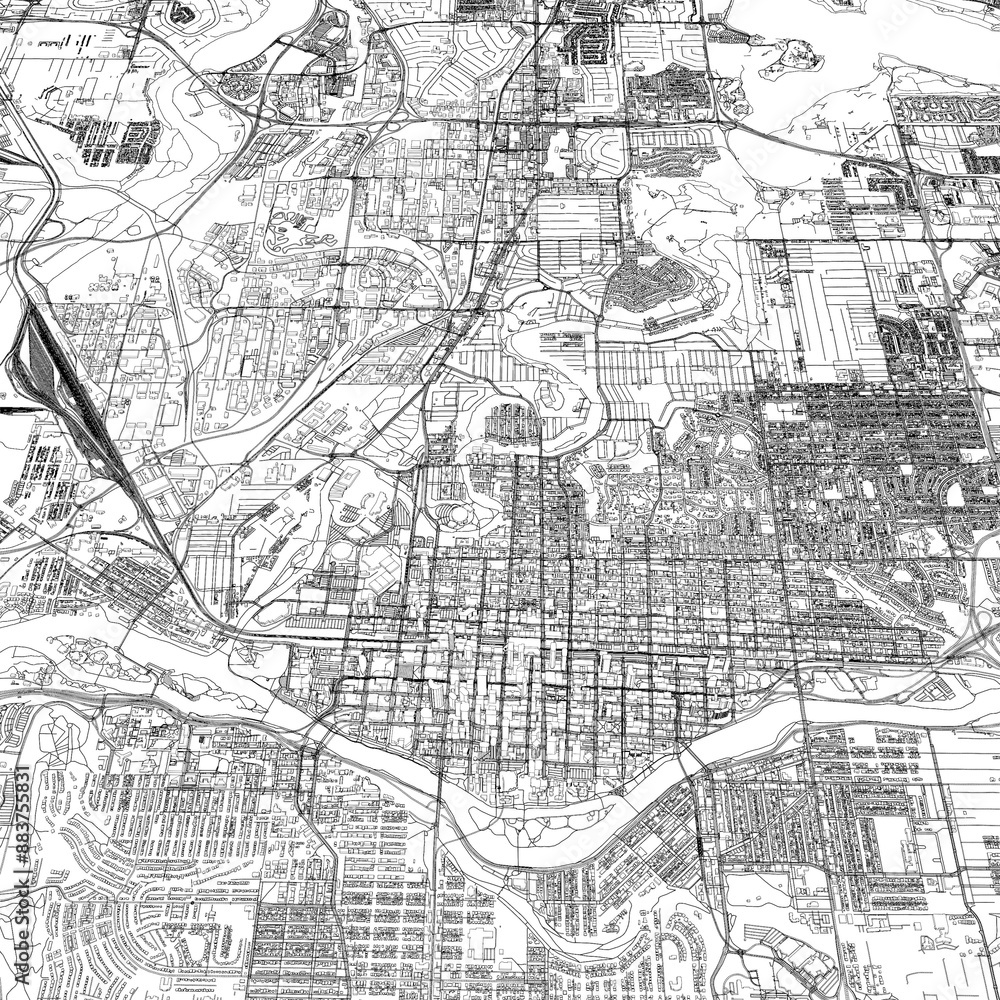 Naklejka premium 3D illustration of city and urban in Calgary Canada