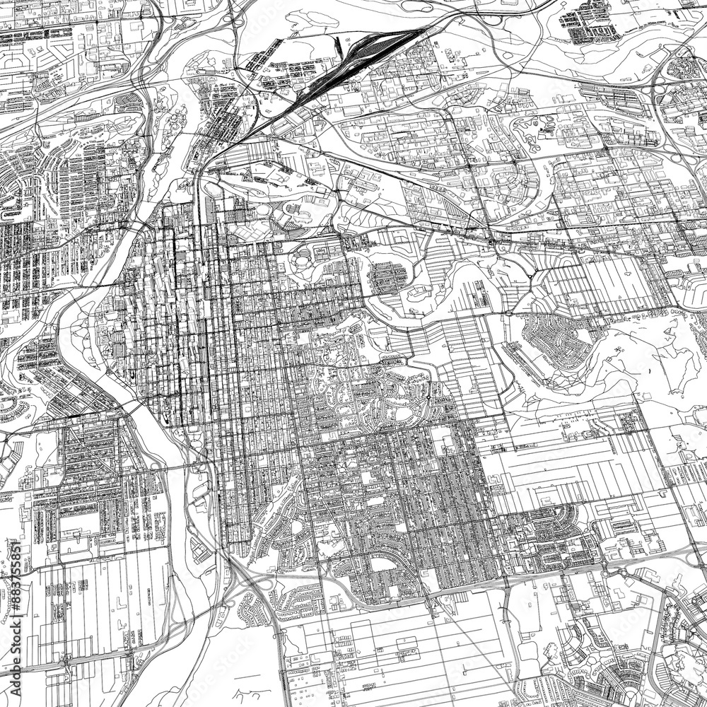 Naklejka premium 3D illustration of city and urban in Calgary Canada