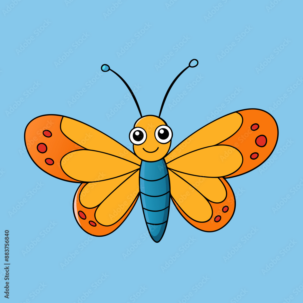 Butterfly Cartoon Vector Art Illustration Butterfly Cartoon Vector Art Illustration