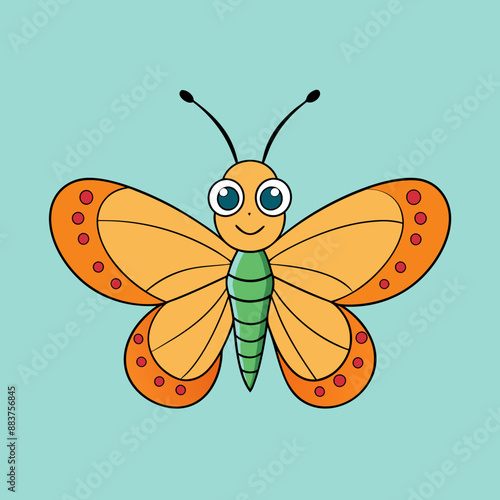 Butterfly Cartoon Vector Art Illustration