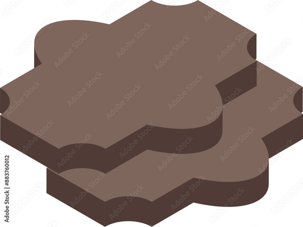 Brown paving slabs are laying on top of each other, showing different possible laying patterns Brown paving slabs are laying on top of each other, showing different possible laying patterns
