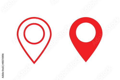 red map icon isolated on white background. Simple style. vector Eps 10.