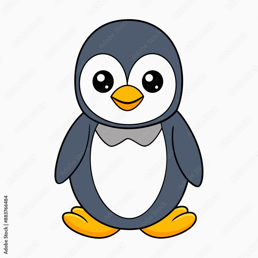 Fototapeta premium Cute penguin is sitting vector illustration
