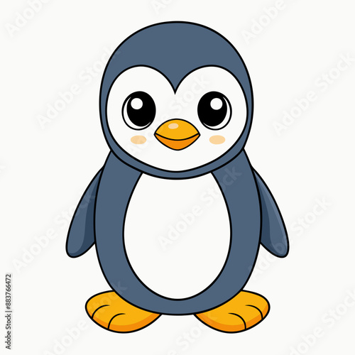Cute penguin is sitting vector illustration