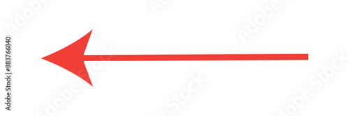 double Red Long arrow.  Red two sided arrow isolated on white background. Long double red arrow, left & right sided red arrow icon vector design for website, app and logo design.  silhouette design.